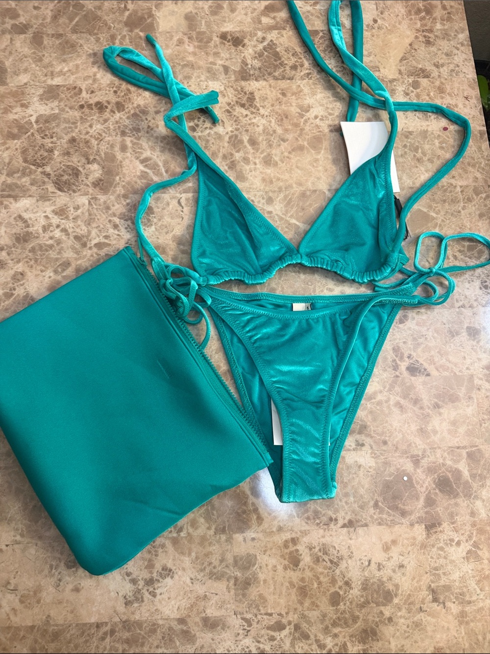 triangl swimwear Teal Triangle Bikini Set